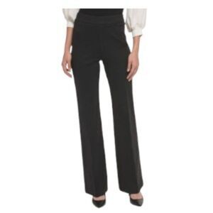 Dkny High-Rise Wide-Leg Pull-On Pants P2JKTO68 Medium Black NWT